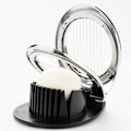 Miniatyrbilde 5 av 5: Eggedeler i 304 rustfritt stål (bare skjærelinje), oppvaskmaskinsikker, 2-i-1 eggeskjærer, eggedeler for egg, kiwi, jordbær, myk frukt