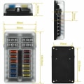Miniatyrbild 4 av 5: 12-vägs bladsäkringshållare, säkringsbox med 24 säkringar 12 LED-ljusskydd,​​