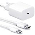 Miniatyrbillede 2 af 3: iPhone-oplader - Hurtig oplader - Adapter + kabel 20W USB-C Hvid 4-pak iPhone