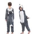 Miniatyrbilde 1 av 2: Fleece barnekostyme pysjamas julehalloween dyr cosplay pysjamas kostyme kant ulv 140