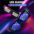 Pikkukuva 4 / 5: LED-lasit Mukautettavat BT LED-lasit Värikkäät Valot Loistavat Lasit DIY-viestit 31 Animaatiota 11 Kuviota