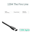 Pikkukuva 2 / 5: 1,8 m Firewire-kaapeli Musta IEEE 1394 Firewire 400 - Firewire 400 kaapeli 6-nastainen uros - 6-nastainen uros kaapeli