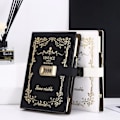 Miniatyrbillede 1 af 5: A5 Simpel kunstnerisk retro manuel kodeordsbog dagbog notesbog sort