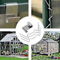 Miniatyrbild 4 av 5: 100 st Greenhouse-klämmor för Glas Rostfritt Stål Växthusfönsterfästen Klipp för Växthusglasklämmor