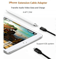 Miniatyrbilde 2 av 3: Lightning-kabel Forlengelse 1,8m For Iphone Ipad, Apple Mfi Sertifisert Iphone Forlengelseskabel Hunn Til Hann Kobling Overfører Lyd Video Musikk Data