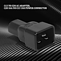 Miniatyrbild 2 av 5: Beige IEC 320 C13 till C20 AC-adapter, IEC 15A till 10A, 16A till 10A AC-omvandlare, C20 16A till C13 10