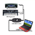 Pikkukuva 4 / 5: USB - MIDI 5-nastainen kaapelisovitin 2 in 1 PC:lle Äänilähtö Muokkaus Piano Elektroninen Elektroninen Soitin