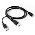 Pikkukuva 1 / 4: Micro USB B 3.0 Y-kaapeli Kiintolevykaapeli Musta