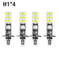 Miniatyrbilde 1 av 5: 4X H1 6000K Super White LED Hovedlyspærer Kit Tåkelys