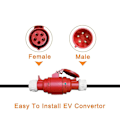 Miniatyrbillede 5 af 5: EV-oplader Hunkontakt 5-bens stikadapter Tilslut med 16A 3-faset 11KW bærbar oplader EU-stik