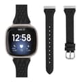 Äkta läderarmband för Fitbit Versa 4 Svart