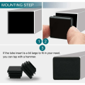 Miniatyrbilde 5 av 5: GP Plastplugg 40x40mm Svart Firkant Rør Endekappe Plast Endekapper Blindplugger for Trampoline Møbelben 16PCS