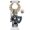 Miniatyrbillede 4 af 5: 8 stk./sæt middelalderlige ridder actionfigurer byggeklodser kamp præst patron ridder samling minifigurer samleobjekter legetøj børn fans gaver