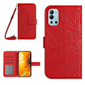 Pikkukuva 1 / 4: OnePlus 10 Pro -puhelimelle Skin Feel Auringonkukkakuvioinen Käännettävä Nahkainen Puhelinkotelo Nauhalla