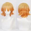 Miniatyrbilde 4 av 4: Zenitsu Parykk Kort Gul Parykk For Demon Slayer Cosplay Oransje Ombre Parykk Cosplay Parykk for Syntetisk Parykk for Halloweenfest Cosplay