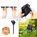 Miniatyrbillede 3 af 5: 10m 100l LED udendørs solcellelampe lyskæde fe ferielys bryllupsfest guirlande solhave vandtæt til hjem LED-indretning
