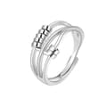 Justerbar antistressring med roterbara små ringar Silver