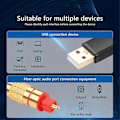 Miniatyrbild 3 av 5: USB till Optisk Ljudadapter USB A till Fiberoptisk Ljud SPDIF Portanslutning Ljudkonverteringskabel för Dator Bärbar Dator