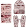Miniatyrbild 2 av 4: Unisex Hatt, Halsduk och Vantar Set Stickad Slouch Beanie Hatt Halsvärmare Pekskärm