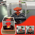 Miniatyrbillede 4 af 5: LED Atom Bombe Eksplosion Svampe Sky Lampe, 3D Svampe Sky Eksplosion Indendørs Belysning USB Nattelys Sengelampe Stemningslys, Plug And Play