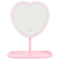 Miniatyrbillede 1 af 2: USB Opladbar LED Makeup Spejl Skrivebords Spejl Hjerteformet Spejl Til Kvinder Tw