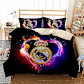 Pikkukuva 1 / 5: Australia 140*210 Flaming Real Madrid 3d Digitaalinen Painettu Vuodevaatesetti Kolmiosainen Jalkapallofani Kotitekstiilit Peitto + Tyynyliina