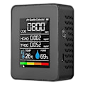 Miniatyrbillede 1 af 5: 5 i 1 Luftkvalitetsmåler Tvoc Hcho Temperatur Fugtighed Co2 Meter, Usb Genopladelig Co2 Detektor Sort
