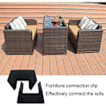 Pikkukuva 4 / 5: 8 kpl Huonekaluklipsit Sovan Terassirottinkalusteiden Olohuoneen Rattan-tuolin Puutarhan Liukumattomat Kiinnikkeet (2,24 tuumaa)