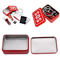 Miniatyrbilde 3 av 5: \"SOS\"-boks for etui, lokkbeholder for overlevelsesutstyr, førstehjelp for pilleboks