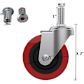 Miniatyrbillede 2 af 5: 6 stk. Creeper-hjul 2,5 tommer Heavy Duty drejelige hjul med M10 gevindstang LANG