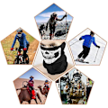 Miniatyrbild 5 av 5: 3 st Dödskallemask Andningsbara Ansiktsmasker - Svart Sömlös Balaclava Mask Multifunktionell Pannband Halsduk Huvudbonad Halsvärmare för Utomhusridning