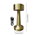 Miniatyrbild 4 av 5: Uppladdningsbar LED-bordslampa med touchsensor, skrivbordslampa för sovrum, restaurang, bar Gold Dumbbell