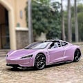 Miniatyrbilde 4 av 5: 1:24 Tesla Roadster Model Y Model 3 Tesla Model S Legering Lekebil Modell Lyd Og Lys Barnas Leke Samleobjekter Bursdagsgave Model 3 Blue