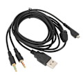 Pikkukuva 5 / 5: USB- ja 3,5 mm:n o-liitäntäkaapeli valaistuksella SteelSeries Arctis -kuulokkeille