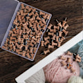 Miniatyrbillede 4 af 5: 100 stk. Træ Push Pins Kort Push Pins Markering Pins Kort Push Pins med Stålspids til Brun Kork Opslagstavl Håndværksprojekter