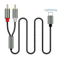 Miniatyrbillede 3 af 3: Lightning til RCA Audio Kabel: 1m Y Splitter Adapter til iOS Enheder og DJ Controllere