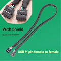 Miniatyrbild 2 av 5: Moderkort USB 9PIN Hona till Hona Intern Kabel USB2.0 Intern Moderkorts Header Kabel
