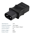Miniatyrbillede 3 af 5: 2 stk. 2-polet IEC 320 C8 Han til IEC 320 C9 Hun AC Adapter 6A/250V Industriel Strømkonverter