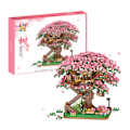 Miniatyrbild 3 av 5: 2008 delar Sakura Tree House Micro Building Blocks Cherry Blossom Bonsai Bricks