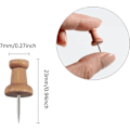 Miniatyrbillede 2 af 5: 100 stk. Træ Push Pins Kort Push Pins Markering Pins Kort Push Pins med Stålspids til Brun Kork Opslagstavl Håndværksprojekter