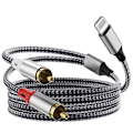 Miniatyrbillede 2 af 3: Lightning til RCA Audio Kabel: 1m Y Splitter Adapter til iOS Enheder og DJ Controllere