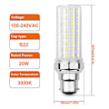 Pikkukuva 3 / 5: 20w LED-maissinvalot, 150w vastaava hehkulamppu, 2300lm, 3000k lämmin valkoinen, B22 bajonettilamput, 3 kpl