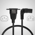 Miniatyrbillede 4 af 5: Panelmonteret C14 til 90 graders C13 PDU-strømforlængerkabel, IEC 320 C14 han til øverste hjørne C13 hun 3-polet strømkabel til skærme, computere osv.