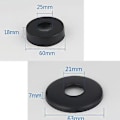 Miniatyrbillede 2 af 5: 4 stk. Mat Sort Bruserblander Rosette, Rustfrit Stål Hane Rosette, Flad Vægmonteret Hane Dæk Radiator til 21mm og 25mm Vandrør Vinkel 12