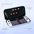 Miniatyrbild 3 av 5: Söt bärväska för Nintendo Switch Oled, Kawaii hårt skal bärbar resväska med 12 spelkortplatser, inre skyddande (blå) -ZH