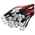 Miniatyrbillede 1 af 3: 20cm 12v kabeldragen for lysdiode kabeldragning Led Lot Størrelse: 5mm Flat Top Farve:rød Antal:10st