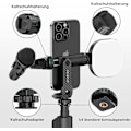 Miniatyrbild 4 av 5: Stativfäste, Mobiltelefonhållare Stativ Med 2 Blixtskofästen, 360 Graders Rotation Smartphone Stativadapter