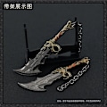 Miniatyrbillede 3 af 5: 13cm Chaos Blade Rune Version God Of War Metalvåben Model Spil Tilbehør Dukke Udstyr Tilbehør Ornament Håndværk Samle