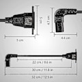 Miniatyrbillede 3 af 5: Panelmontering C14 til 90 Graders C13 PDU Strømforsyningsforlængerkabel, IEC 320 C14 Han til Vinklet C13 Hun 3-Benet Strømkabel til Skærme, Computere, osv.