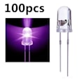 Pikkukuva 2 / 5: 200x 5 mm pyöreä violetti UV LED-diodi erittäin kirkas kirkas LED-valo violetti väri